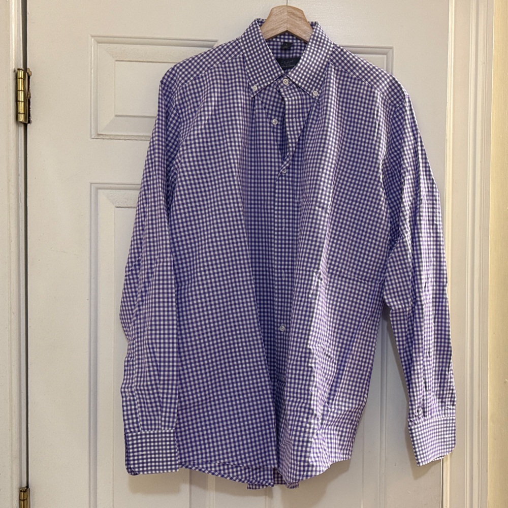 Classic Purple Checkered Men's Shirt